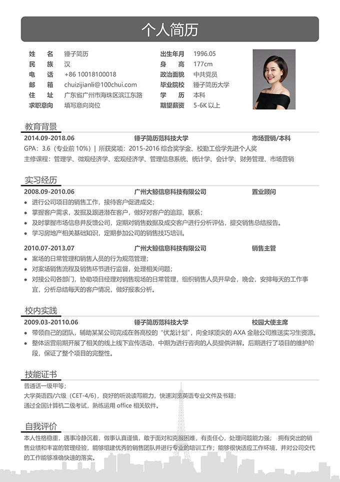老板最爱的简历表